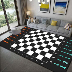 Checkered Rug Moroccan Checkerboard Carpet Washable Area Rug