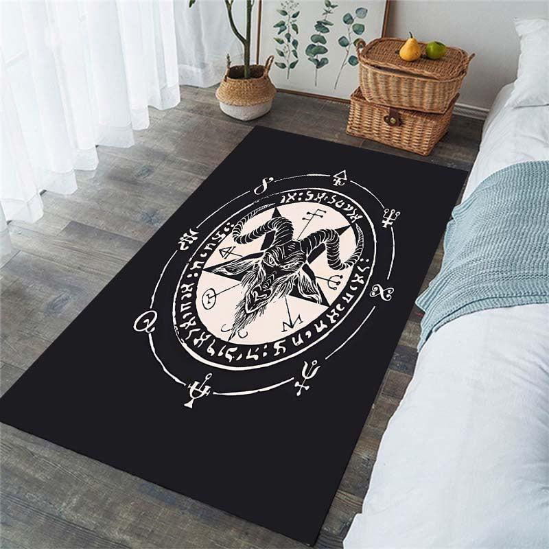 Halloween Satan Rug Waterproof Runner Mat
