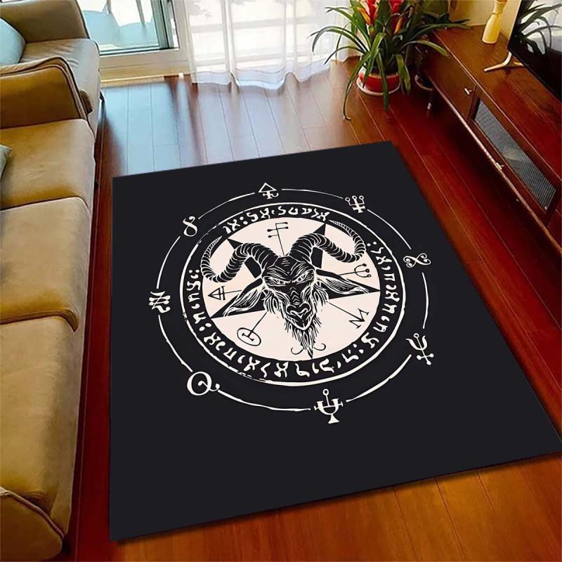 Halloween Satan Rug Waterproof Runner Mat