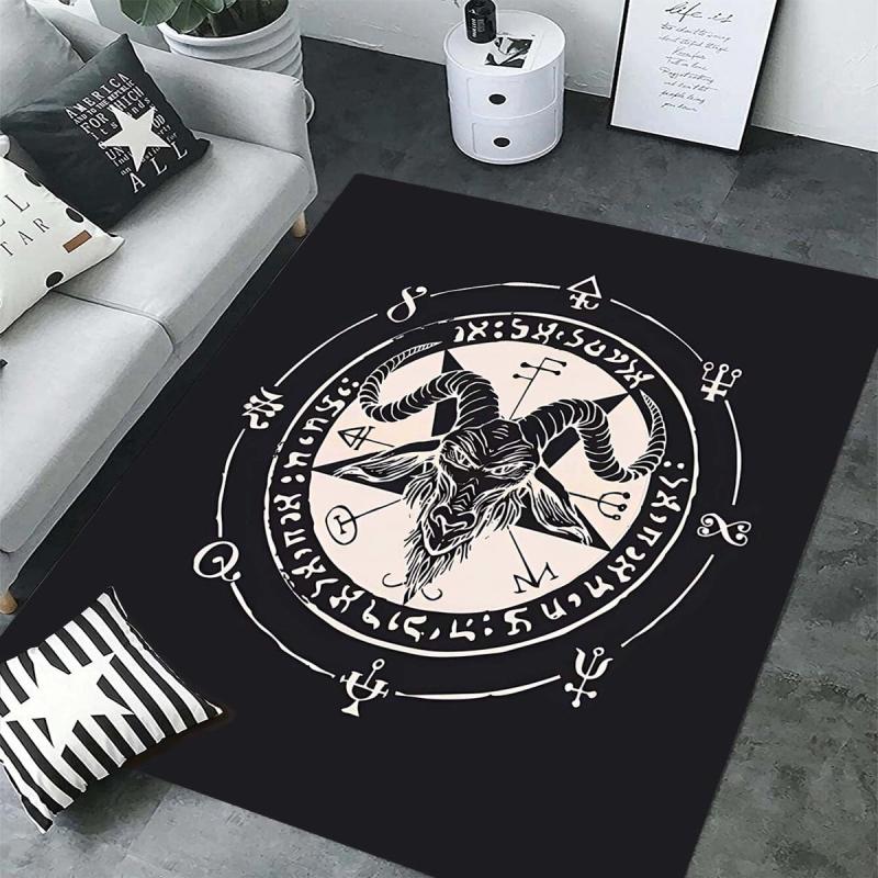 Halloween Satan Rug Waterproof Runner Mat