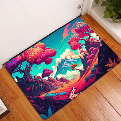 Psychedelic Valley Print Rug Machine Washable Home Decor