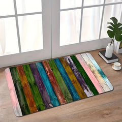 Wood Grain Printed Kitchen Rug Non-slip Long Carpet
