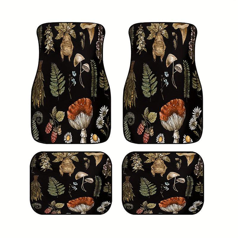 4pcs Hippie Mushroom Boho Car Mats, Perfect Gift for Daughter