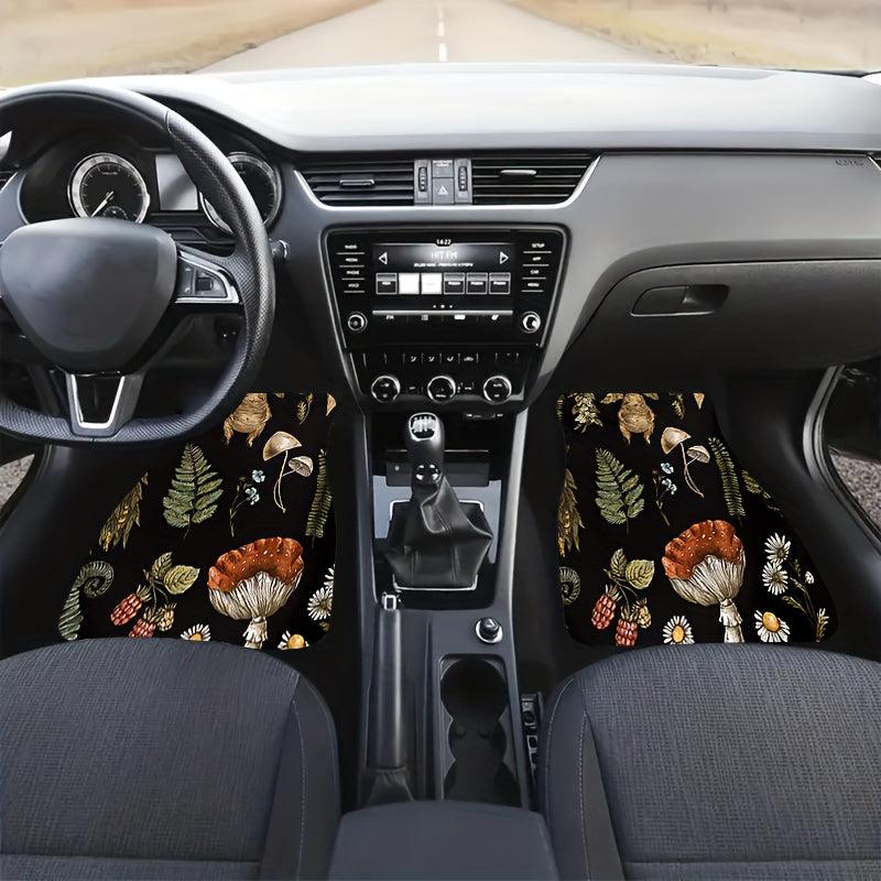 4pcs Hippie Mushroom Boho Car Mats, Perfect Gift for Daughter