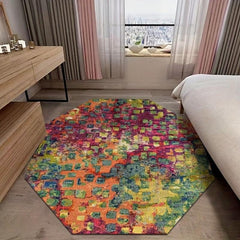 Vintage Boho Rug Synthetic Floor Mat Skidproof Blanket for Living Room Bedroom