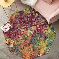 Vintage Boho Rug Synthetic Floor Mat Skidproof Blanket for Living Room Bedroom