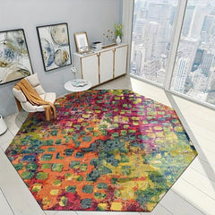 Vintage Boho Rug Synthetic Floor Mat Skidproof Blanket for Living Room Bedroom