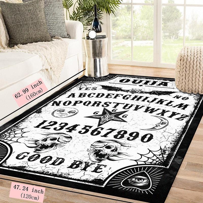 Satanic Pentagram Pattern Rug Sun And Moon Floor Mat