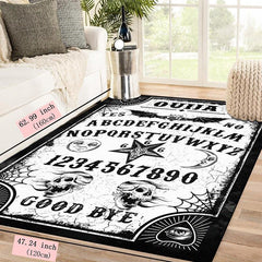 Satanic Pentagram Pattern Rug Sun And Moon Floor Mat