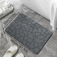 Geometric Pattern Bath Rug Non-Slip Absorbent Mat
