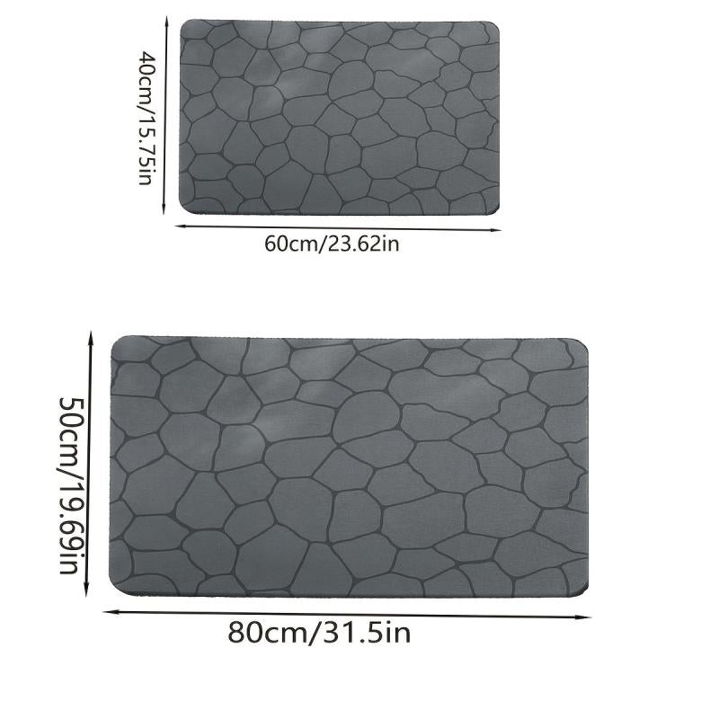 Geometric Pattern Bath Rug Non-Slip Absorbent Mat