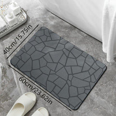 Geometric Pattern Bath Rug Non-Slip Absorbent Mat