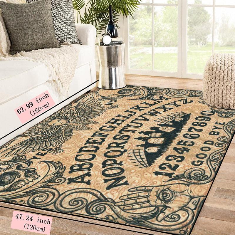 Halloween Skull Art Area Rug Non Slip Backing Bath Mat Indoor Outdoor Runner