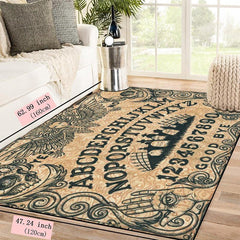 Halloween Skull Art Area Rug Non Slip Backing Bath Mat Indoor Outdoor Runner
