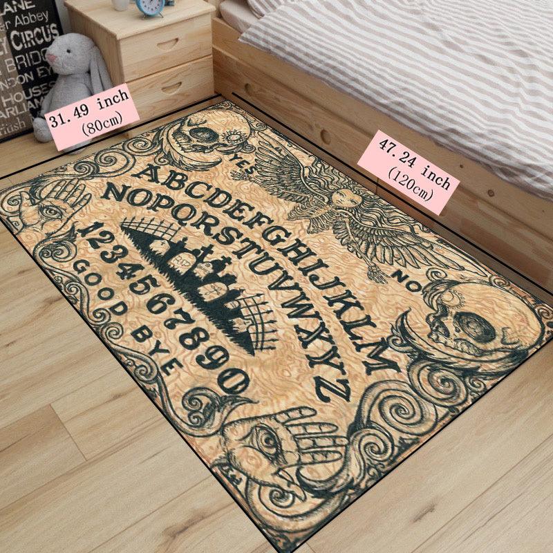 Halloween Skull Art Area Rug Non Slip Backing Bath Mat Indoor Outdoor Runner