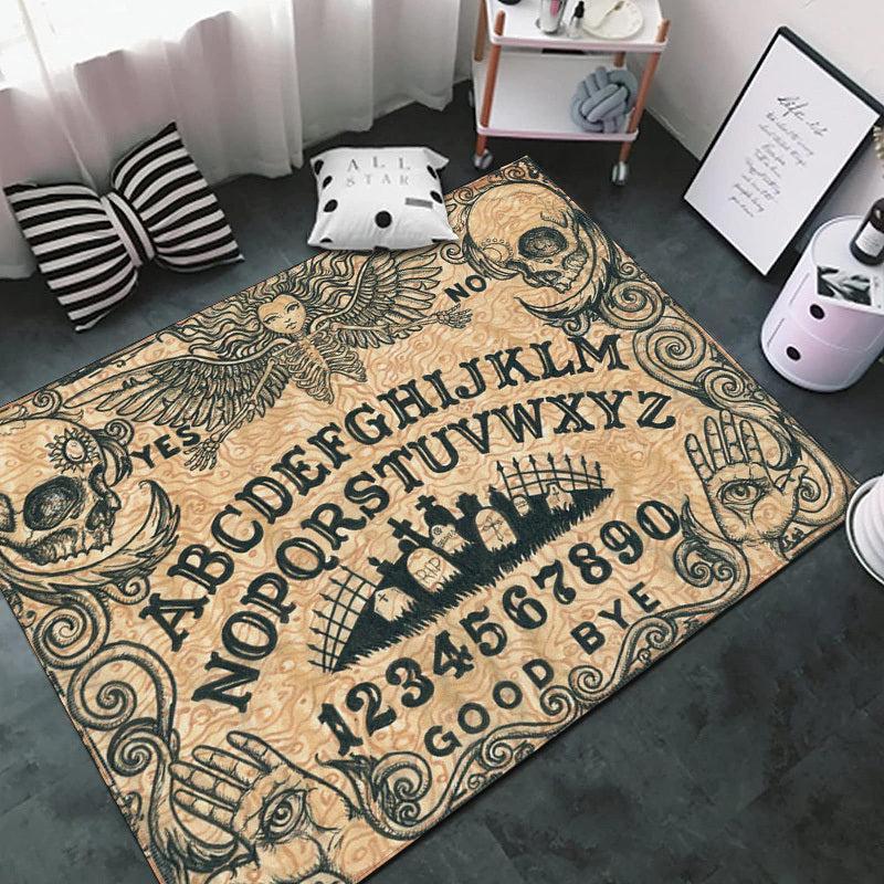 Halloween Skull Art Area Rug Non Slip Backing Bath Mat Indoor Outdoor Runner