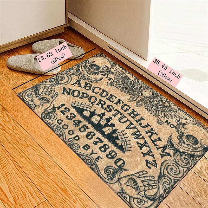 Halloween Skull Art Area Rug Non Slip Backing Bath Mat Indoor Outdoor Runner