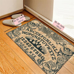 Halloween Skull Art Area Rug Non Slip Backing Bath Mat Indoor Outdoor Runner