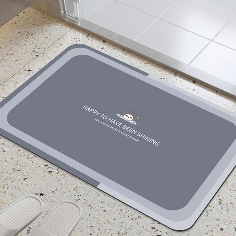 Letter Graphic Bath Rug Soft Non Slip Quick Dry Bath Mat