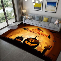 Halloween Pumpkin Area Rug Living Room Decorative Mat