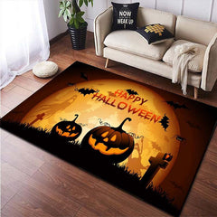 Halloween Pumpkin Area Rug Living Room Decorative Mat