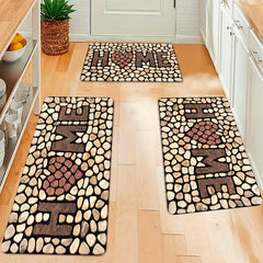 Soft Cobblestone Kitchen Mat Anti-fatigue Polyester Carpet