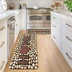 Soft Cobblestone Kitchen Mat Anti-fatigue Polyester Carpet