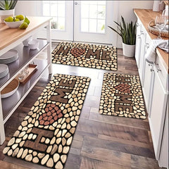 Soft Cobblestone Kitchen Mat Anti-fatigue Polyester Carpet