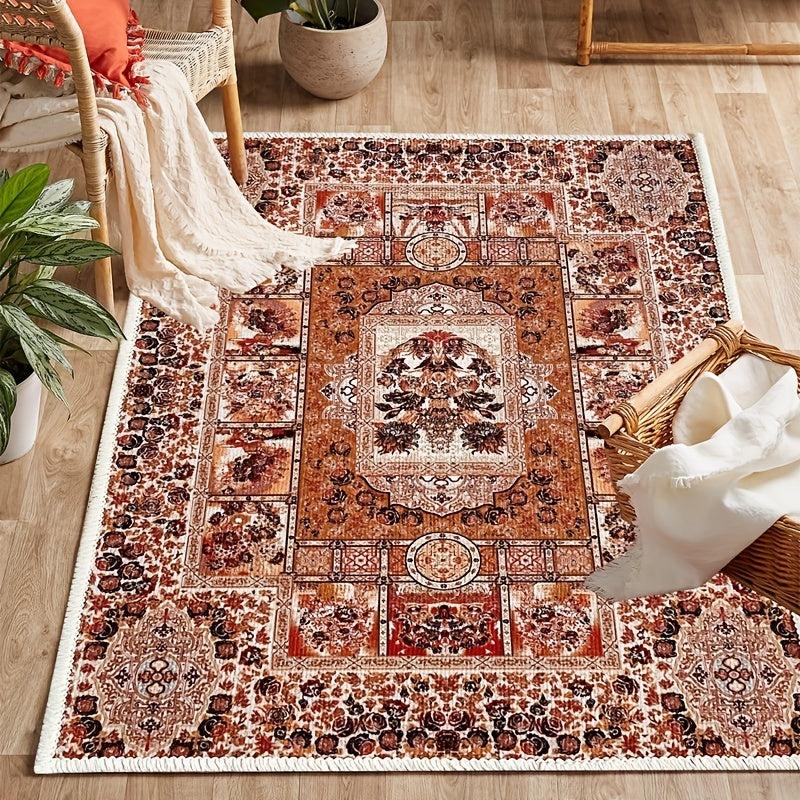 Boho Washable Persian Area Rug Soft Distressed Entryway Kitchen Bedroom Rug