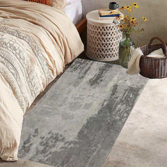 Modern Abstract Cashmere Area Rug 47x62 Anti Slip TPR Base Gray Pattern