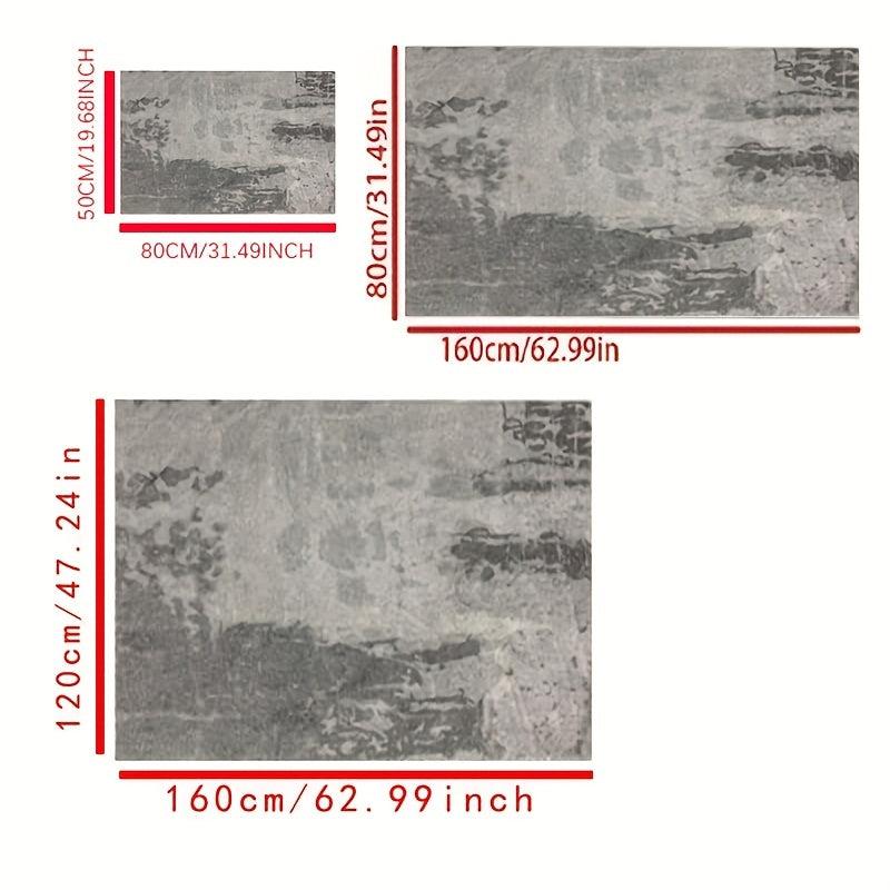 Modern Abstract Cashmere Area Rug 47x62 Anti Slip TPR Base Gray Pattern
