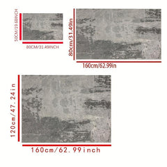Modern Abstract Cashmere Area Rug 47x62 Anti Slip TPR Base Gray Pattern