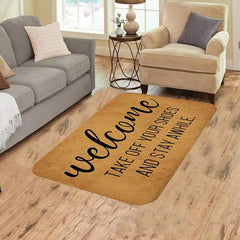 Thickened Retro English Letter Floor Mat Non-slip Outdoor Porch Carpet