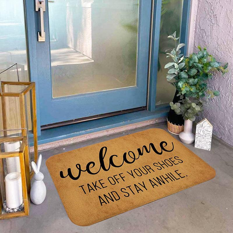 Thickened Retro English Letter Floor Mat Non-slip Outdoor Porch Carpet