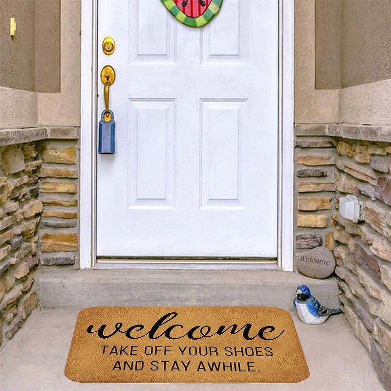 Thickened Retro English Letter Floor Mat Non-slip Outdoor Porch Carpet