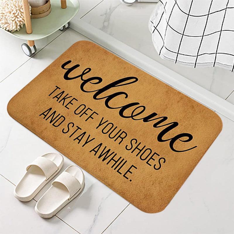 Thickened Retro English Letter Floor Mat Non-slip Outdoor Porch Carpet