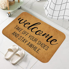 Thickened Retro English Letter Floor Mat Non-slip Outdoor Porch Carpet