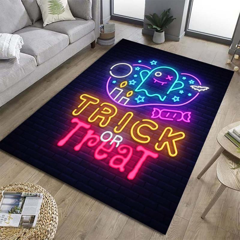 Colourful Trick Or Treat Ghost Kitchen Rug Non-slip Waterproof Floor Mat