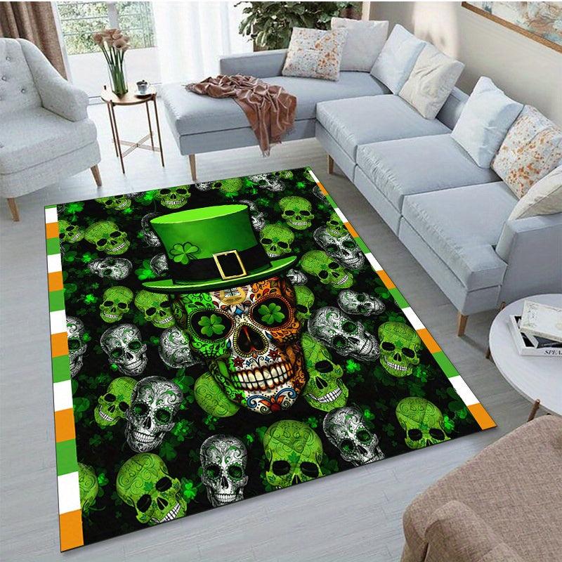 Gothic Horror Skull Area Rug Soft Comfortable Floor Mat Anti-fatigue Halloween