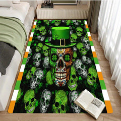 Gothic Horror Skull Area Rug Soft Comfortable Floor Mat Anti-fatigue Halloween