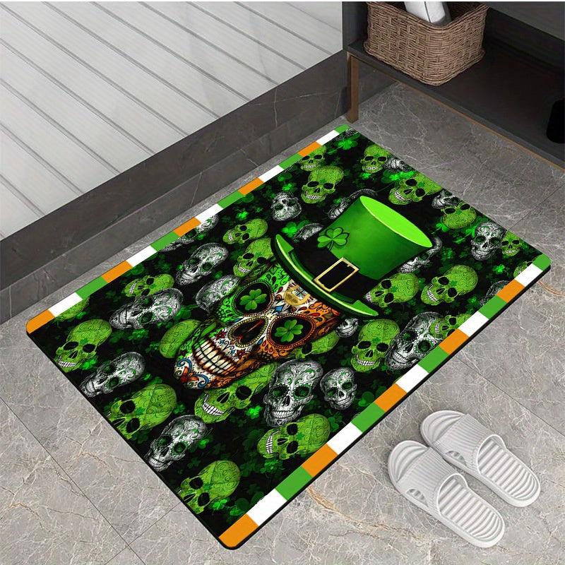 Gothic Horror Skull Area Rug Soft Comfortable Floor Mat Anti-fatigue Halloween