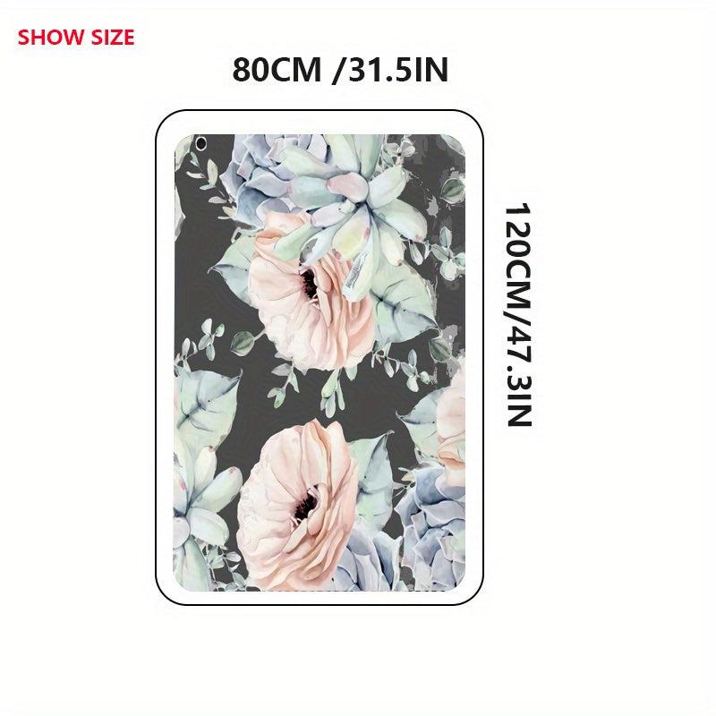 Non-Slip Soft Floral Area Rug Anti-Fatigue Shaggy Floor Carpet