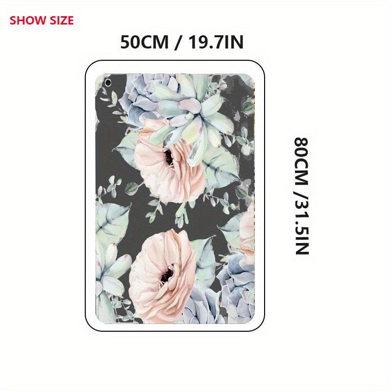 Non-Slip Soft Floral Area Rug Anti-Fatigue Shaggy Floor Carpet
