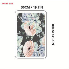 Non-Slip Soft Floral Area Rug Anti-Fatigue Shaggy Floor Carpet