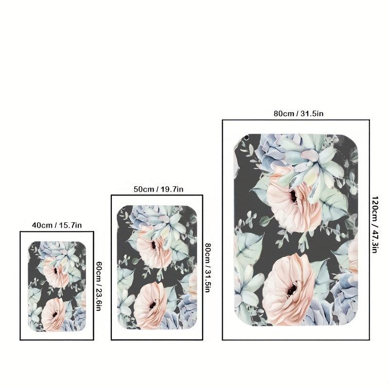Non-Slip Soft Floral Area Rug Anti-Fatigue Shaggy Floor Carpet