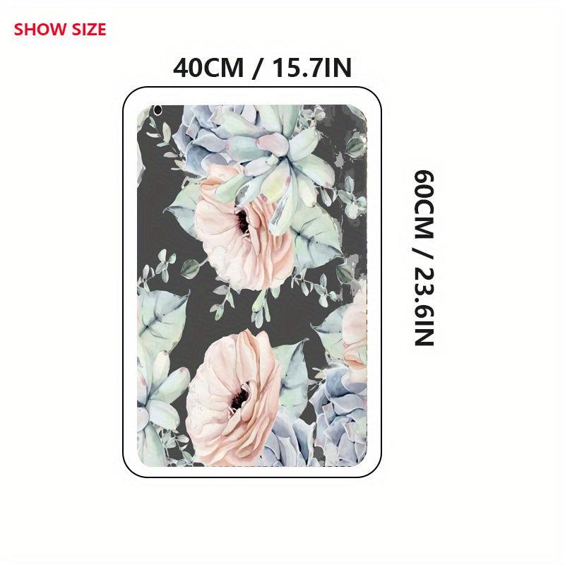 Non-Slip Soft Floral Area Rug Anti-Fatigue Shaggy Floor Carpet