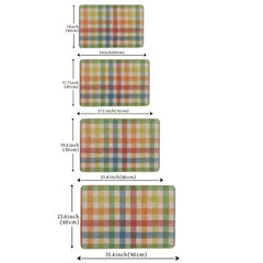 Colorful Plaid Door Mat Modern Style Non-slip Backing Stain Resistant