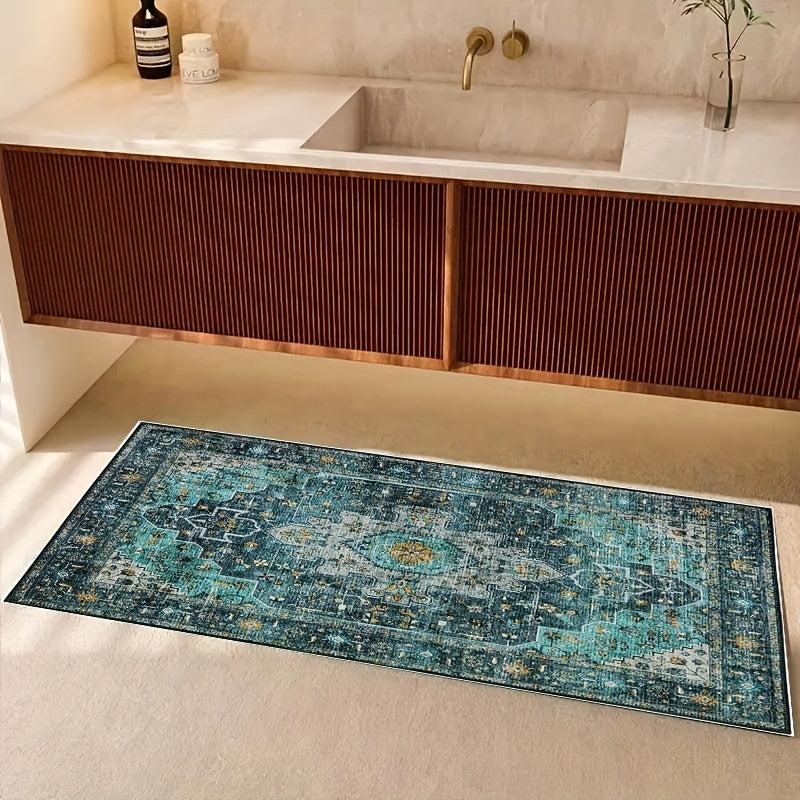 Boho Bathroom Mat Soft Velvet Bath Rug Shower Carpet Home Decor