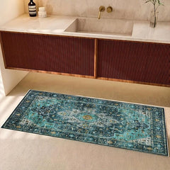 Boho Bathroom Mat Soft Velvet Bath Rug Shower Carpet Home Decor