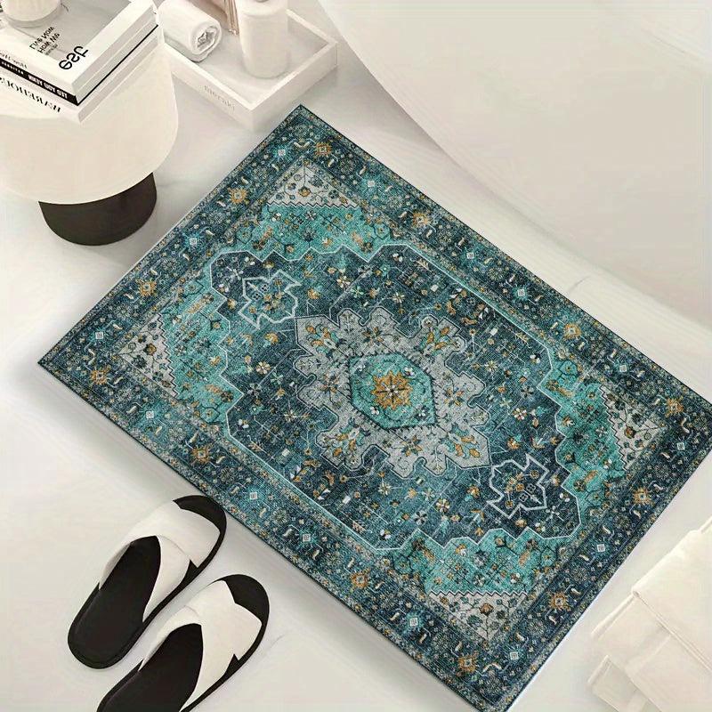 Boho Bathroom Mat Soft Velvet Bath Rug Shower Carpet Home Decor